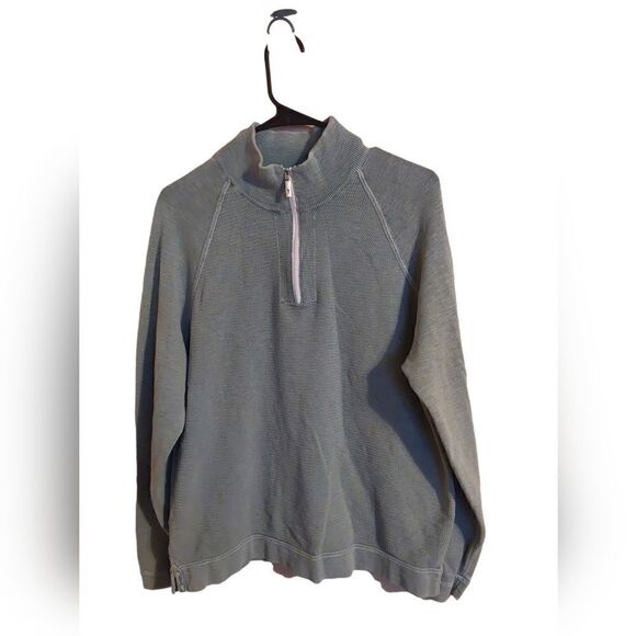 Tommy Bahamas Men's Seaform Green Pullover 1/4 Zip Jacket Size Medium - Picture 2 of 6